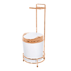 Suporte Papel Higiênico Rose Gold Piatina Com Lixeira 5 Litro