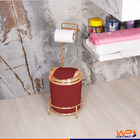Suporte Papel Higiênico Rose Gold Piatina Com Lixeira 5 Litro