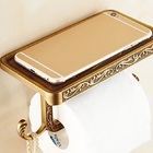 Suporte Papel Higiênico Vintage Bronze Com Apoio De Celular