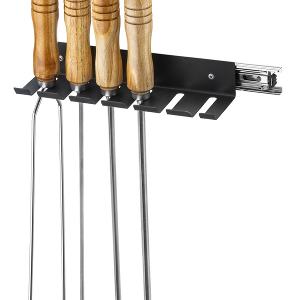 Suporte Para 6 Espetos Com Trilho De Parede Preto Schmitt