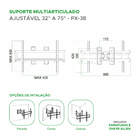 Suporte Para Cantos E Colunas Multiarticulado Tv 32" Até 75"