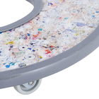 Suporte para Chão Móvel com Rodízio Alumínio/Reciclado Redondo 30x30cm Cinza