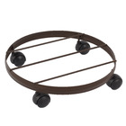 Suporte para Chão Móvel Ferro Redondo Single 4 Rodas 32cm Verde