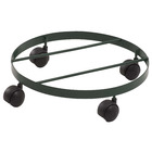 Suporte para Chão Móvel Ferro Redondo Single 4 Rodas 32x32cm Verde