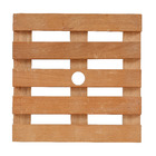 Suporte para Chão Móvel Madeira Quadrado 28x28cm Natural