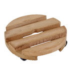 Suporte para Chão Móvel Madeira Redondo 22x22cm Natural