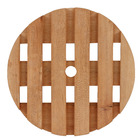 Suporte para Chão Móvel Madeira Redondo 34x34cm Natural