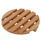 Suporte para Chão Móvel Madeira Redondo 34x34cm Natural