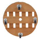 Suporte para Chão Móvel Madeira Redondo 34x34cm Natural