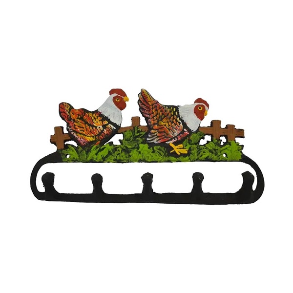 Suporte Para Chaves E Toalha Em Alumínio Fundido Galinha