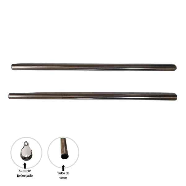 Suporte Para Churrasqueira Com 2 Tubos Em Inox 80cm 3/4