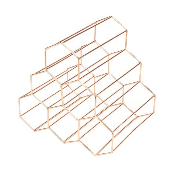 Suporte Para Garrafas De Vinho, Até 6 Garrafas, Ferro, Rosé