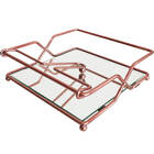 Suporte Para Guardanapo De Mesa Rose Gold Espelhado Porta Gua