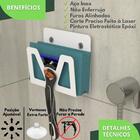 Suporte Para Lamina Barbear Porta Gilete Ventosa Branco Elg