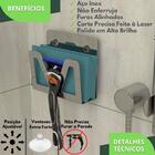 Suporte Para Lamina Barbear Porta Gilete Ventosa Inox Elg