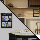 Suporte Para Livros Em Mdf Preto Com 3 Níveis E Barra De Prot