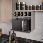 Suporte Para Microondas Com Nicho Adega Para Cozinha Emma 60c