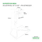 Suporte Para Monitor De Mesa Ajustável 10" A 32" - Pix