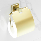 Suporte Para Papel Higiênico / Papeleira Em Metal Dourado - A
