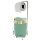 Suporte Para Papel Higiênico Com Lixeira Basculante Dourada 5