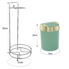 Suporte Para Papel Higiênico Com Lixeira Basculante Dourada 5