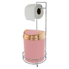 Suporte Para Papel Higiênico Com Lixeira Basculante Rosé Gold