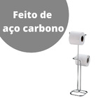 Suporte Para Papel Higiênico De Chão 2 Rolos Cromado Superior