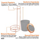 Suporte Para Papel Higiênico Lixeira Bascula Circular 5 Litro