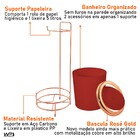 Suporte Para Papel Higiênico Lixeira Bascula Circular 5 Litro