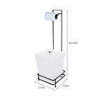 Suporte Para Papel Higiênico Preto Com Lixeira 6 5 Litros - W