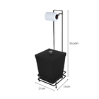 Suporte Para Papel Higiênico Preto Com Lixeira 6 5 Litros - W