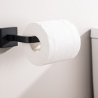 Suporte Para Papel Higiênico Preto Fosco Mod. Quadrado Em Aço