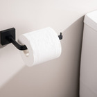 Suporte Para Papel Higiênico Preto Fosco Mod. Quadrado Em Aço