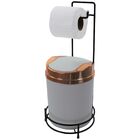 Suporte Para Papel Higiênico Preto Lixeira 5 Litros Basculant