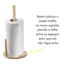 Suporte Para Papel Toalha Ecokitchen Bambu 34 Cm - Mimo Style