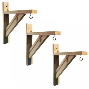 Foto de Suporte Para Plantas Pinus Parede Mão Francesa Kit 3 Peças