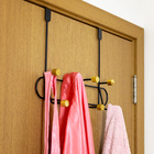 Suporte Para Porta 4 Ganchos Duplos - Preto