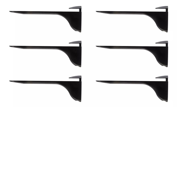 Suporte Para Prateleira Pelicano Preto Fosco - 6un