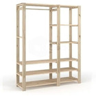 Suporte Para Roupas Com Nichos Em Madeira Estante Loja