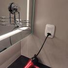 Suporte Para Secador De Cabelo Com Ventosa Abs Aço Cromado Fa