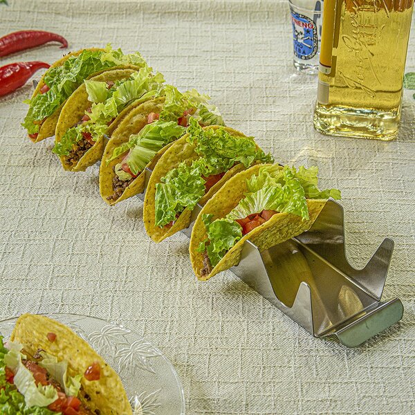 Suporte Para Servir Ou Expor 6 Tortilhas Tacos Em Inox