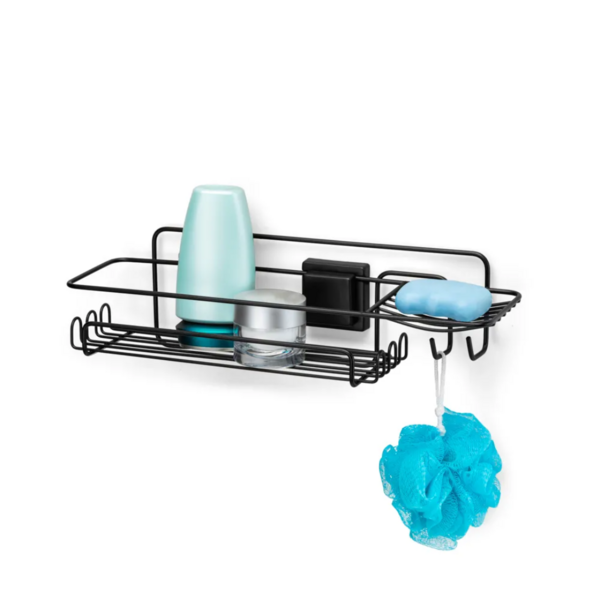 Suporte Para Shampoo E Sabonete C/ Ventosa Black