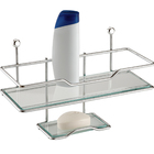 Suporte Para Shampoo Luxo Saboneteira Integrada Vidro Aço