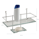 Suporte Para Shampoo Luxo Saboneteira Integrada Vidro Aço