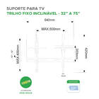 Suporte Para Tv / Monitor Fixo Inclinável De 32 Até 75 Pix