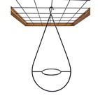 Suporte para Vaso 38x23cm em Aço Preto Gota Massol