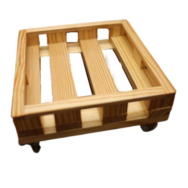 Suporte Para Vaso C/ Rodízio E Guard Hall Madeira Pinus