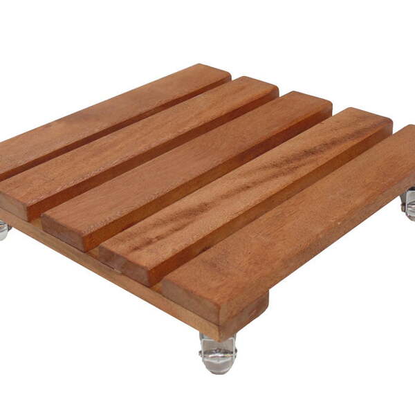 Suporte Para Vaso Com Rodas De Silicone 35x35cm