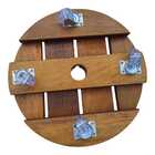 Suporte Para Vaso De Planta Em Madeira Com Rodízios Cristal,