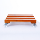 Suporte Para Vaso De Planta Peroba Com Rodinhas De Silicone